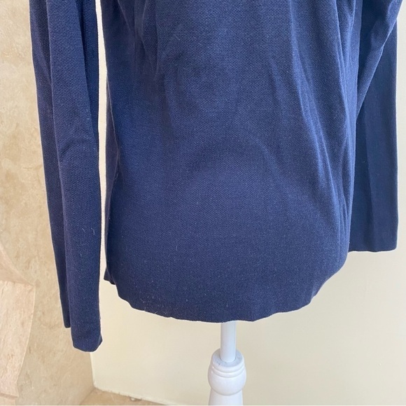 Eileen Fisher Navy Blue And Black Open Front Cardigan Sweater Jacket XS - Picture 9 of 10